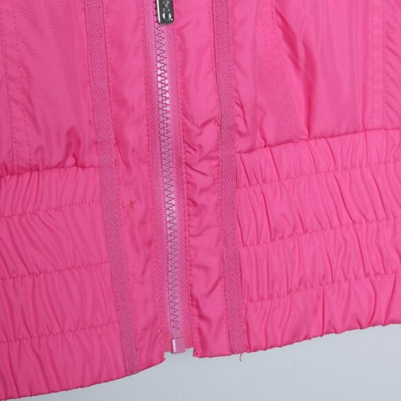 VINTAGE Y2K XOXO Hot Pink Bomber Jacket Windbreaker Retro Full Zip Barbiecore - Picture 8 of 13